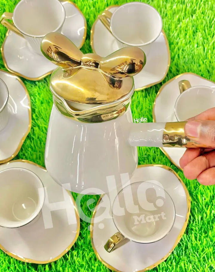7-Piece White Gold Coffee Set – photo 3