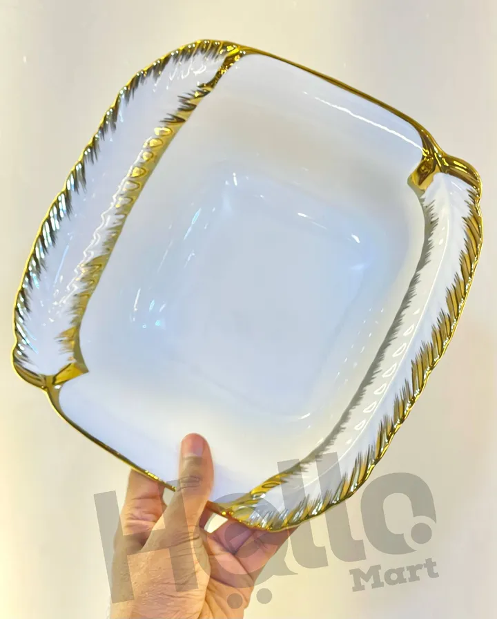 Gold Rim Serving Bowl – photo 3