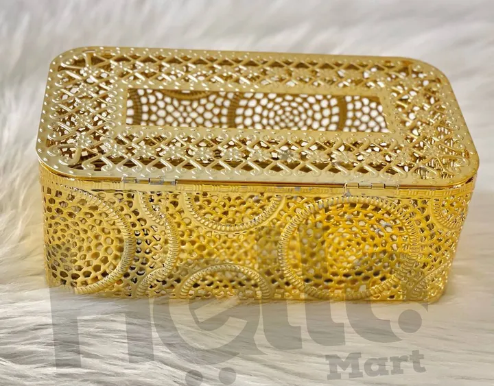 Decorative Gold Tissue Box Holder – photo 3