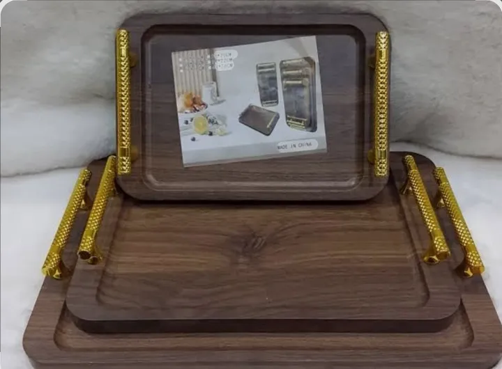 Wood Serving Tray Set 3 Pieces – photo 4