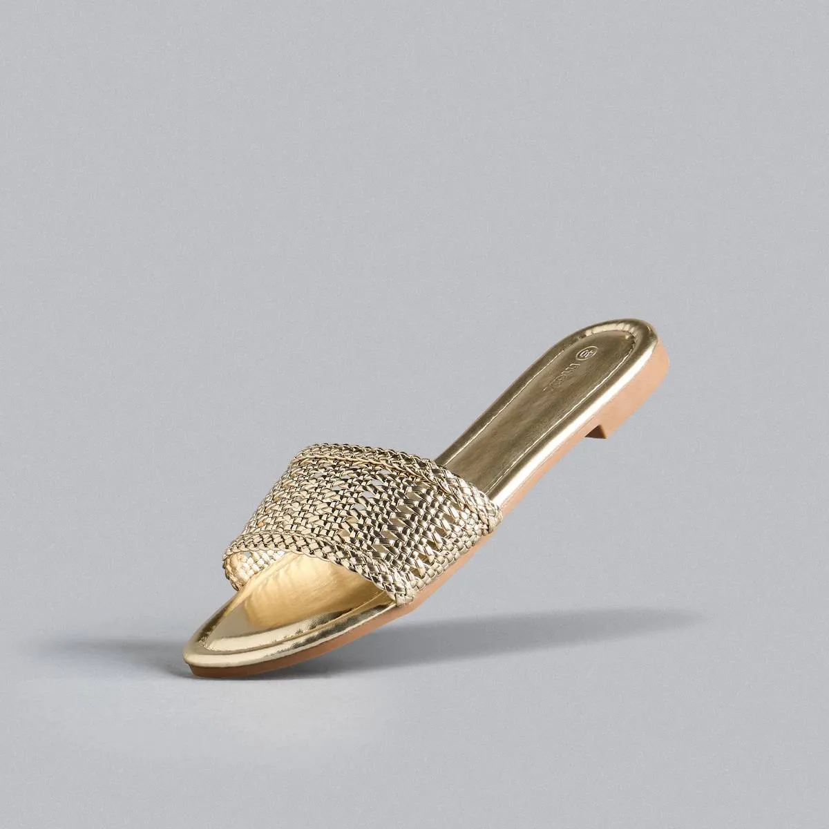 MAX Golden Slip On Flat Sandals – photo 4