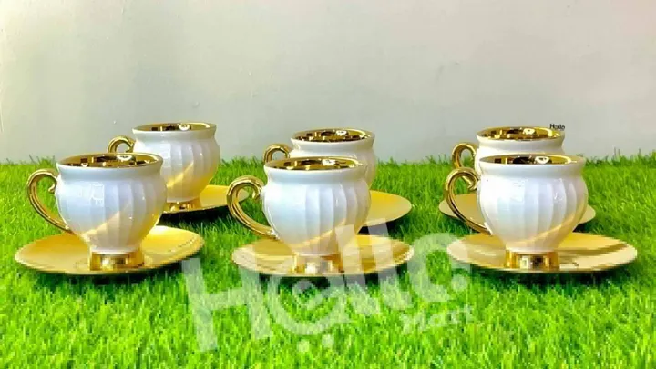 White Gold Coffee Cup Set of 6 – photo 3