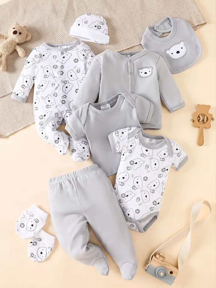 8 Pcs Newborn Baby Clothing Set – photo 3