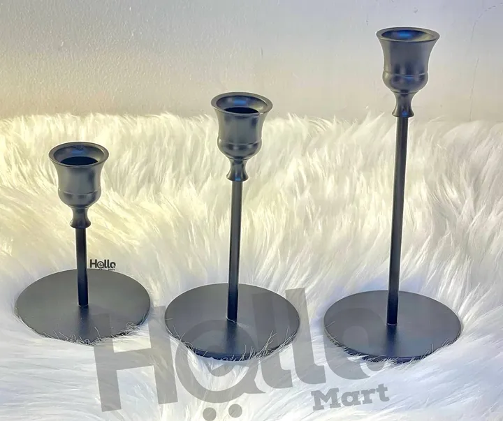 Elegant Black Candle Holder Set – photo 3