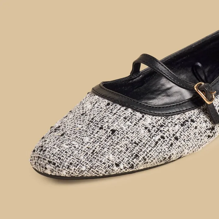 MAX Textured Buckle Ballerina Shoes – photo 4
