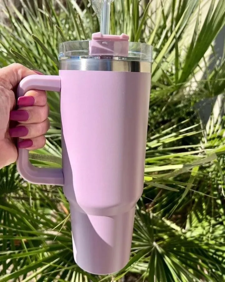 Double Layer Stainless Tumbler with Straw – photo 3