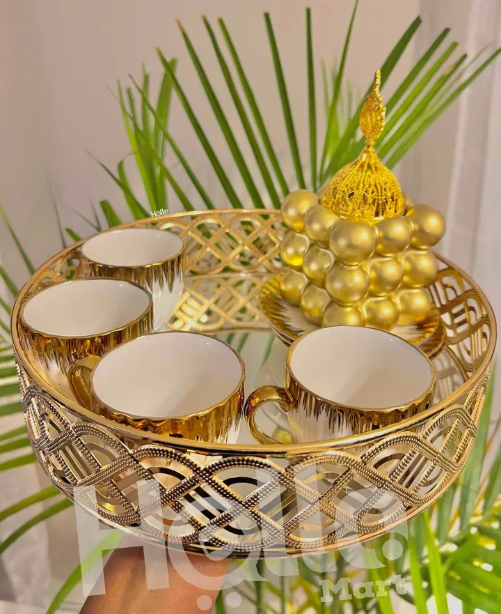 Gold Service Tray Cup Set – photo 3