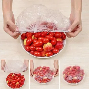 100 Pieces Disposable Food Cover Plastic Wrap Stretch Food Lids