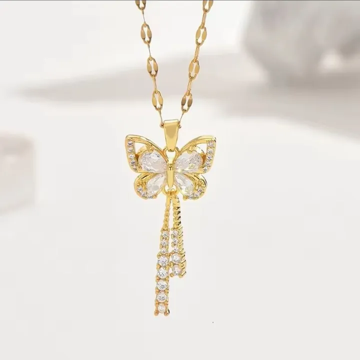 Butterfly Heart Pendant Women Necklace – photo 4