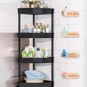 4 tier moveable corner storage rack