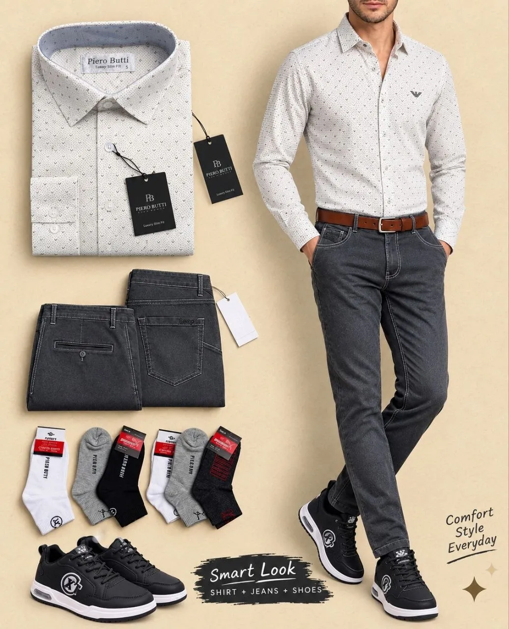 Turkish Men's Shirt Trousers Shoes Combo – photo 4