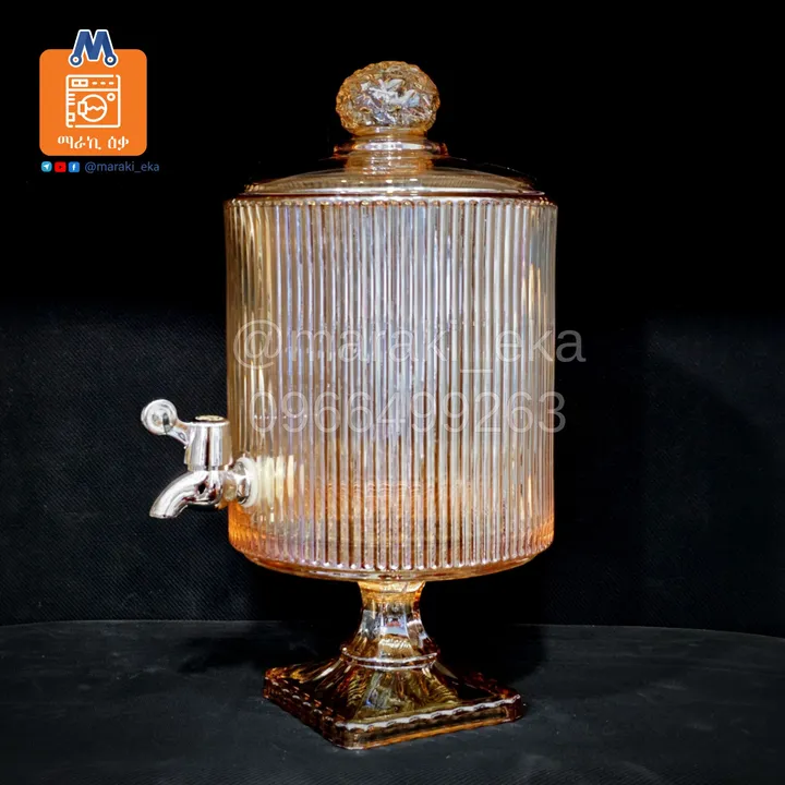 Glass Dispenser Jar with Stand and Tumbler – photo 3