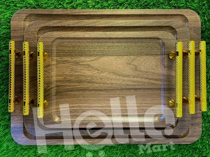 Three-Piece Wooden Serving Tray Set – photo 3