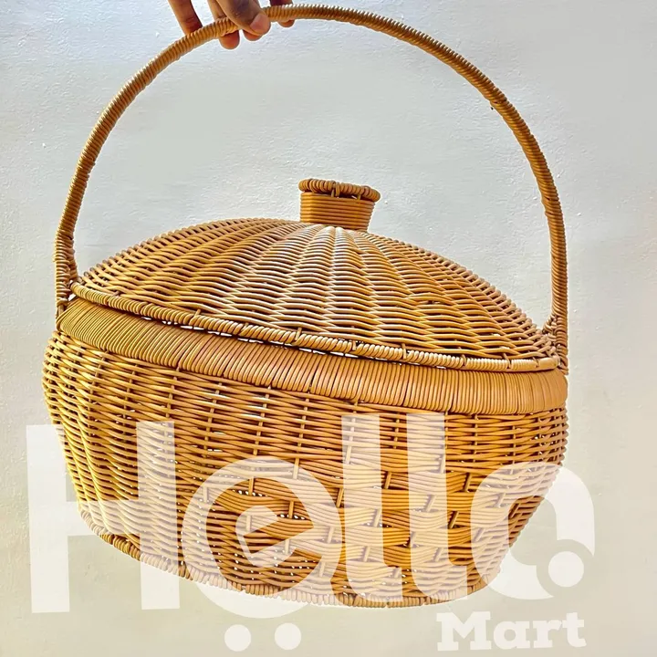 Woven Rattan Storage Basket with Lid – photo 3