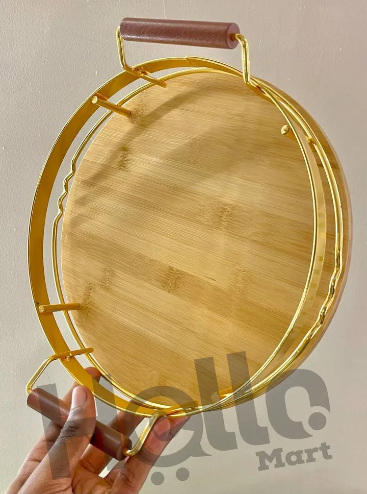 Gold Round Service Tray – photo 3