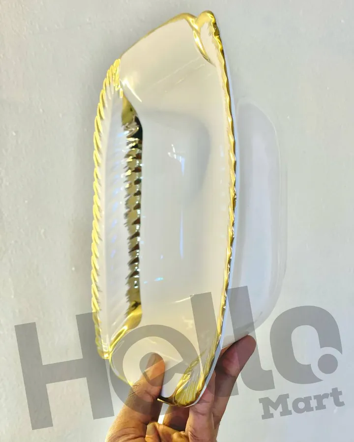 Elegant Gold Rim Serving Bowl – photo 4