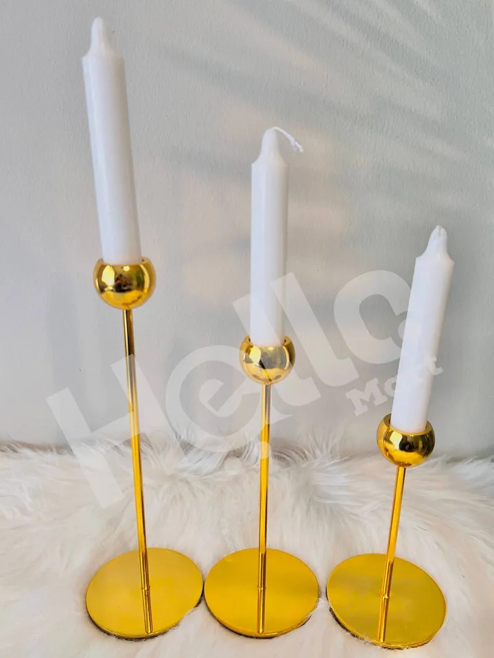 Decorative Gold Candle Holder Set – photo 4
