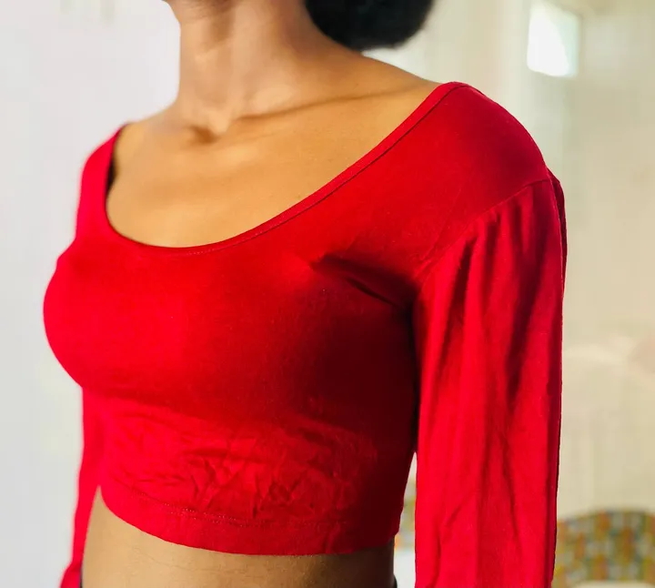 Red Long Sleeve Crop Top – photo 3