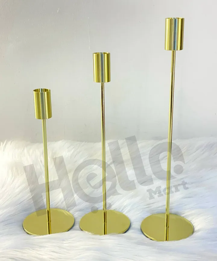 Gold Metal Candle Holder Set – photo 3