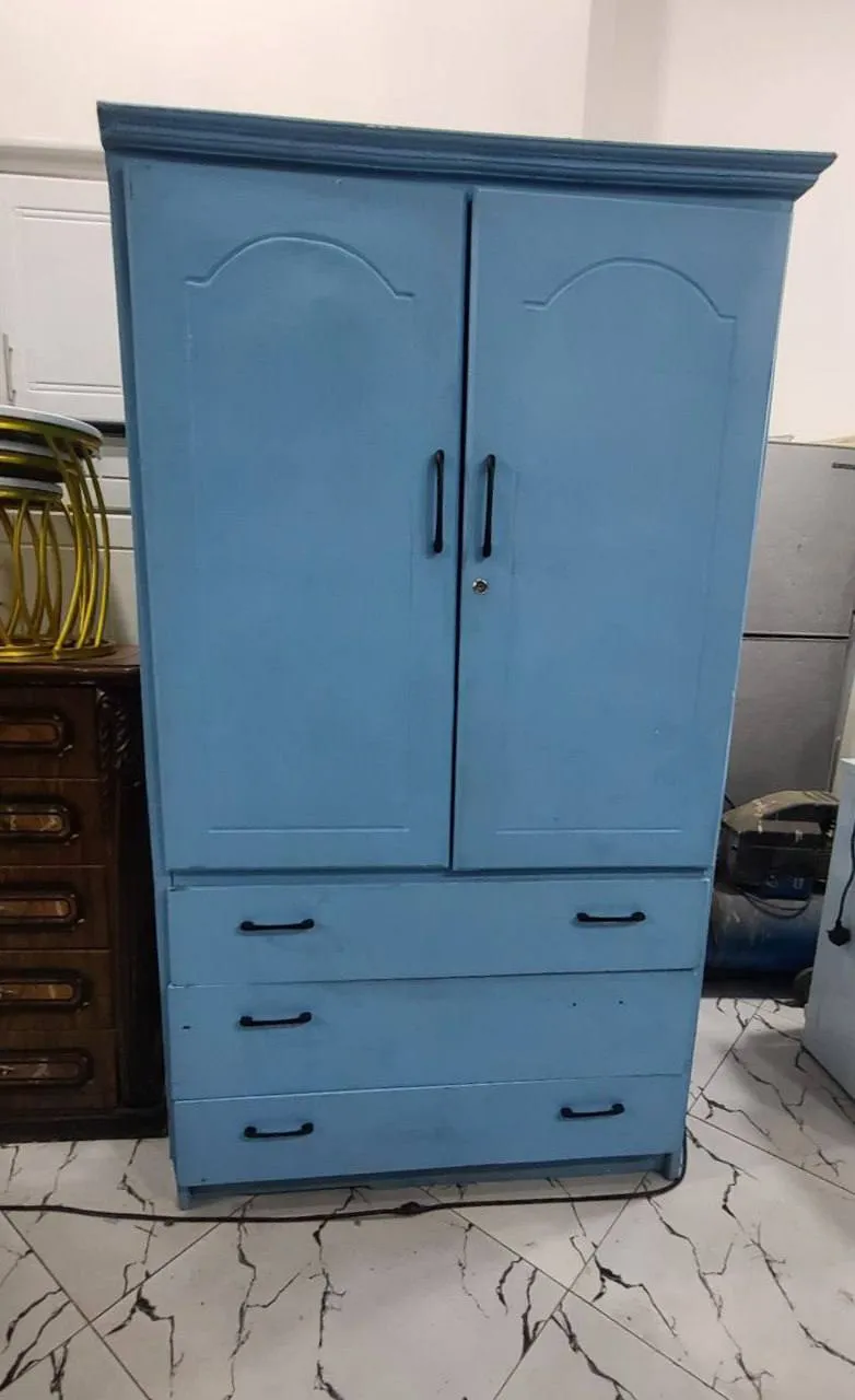 Two-Door Blue Wardrobe 1 Meter – photo 3
