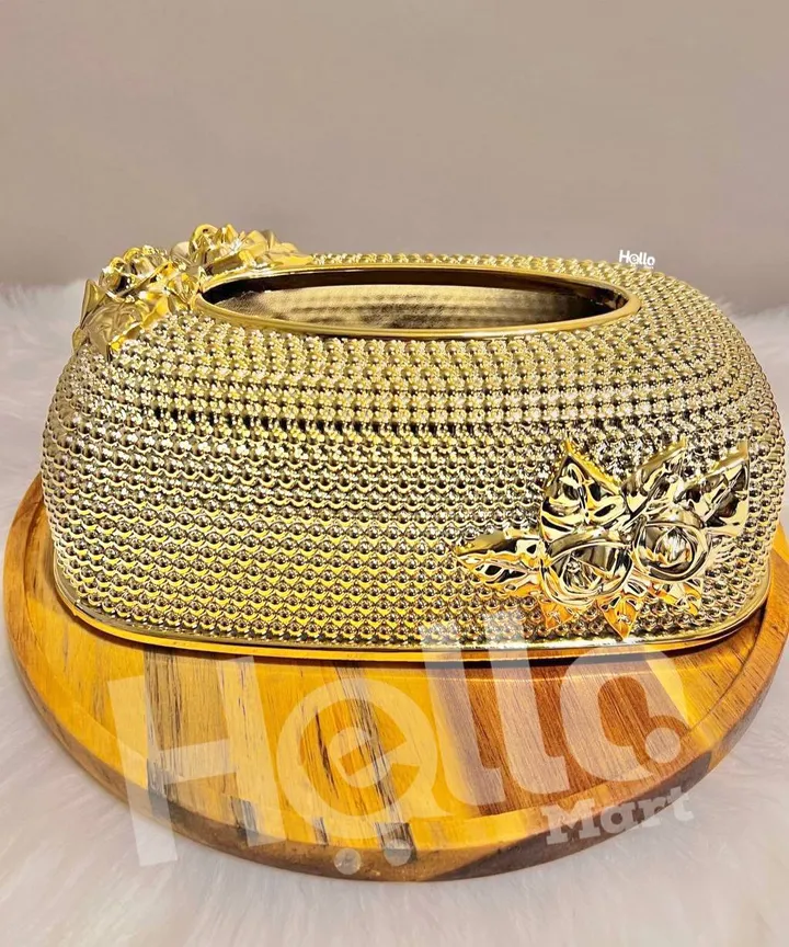 Decorative Golden Tissue Box Holder – photo 3