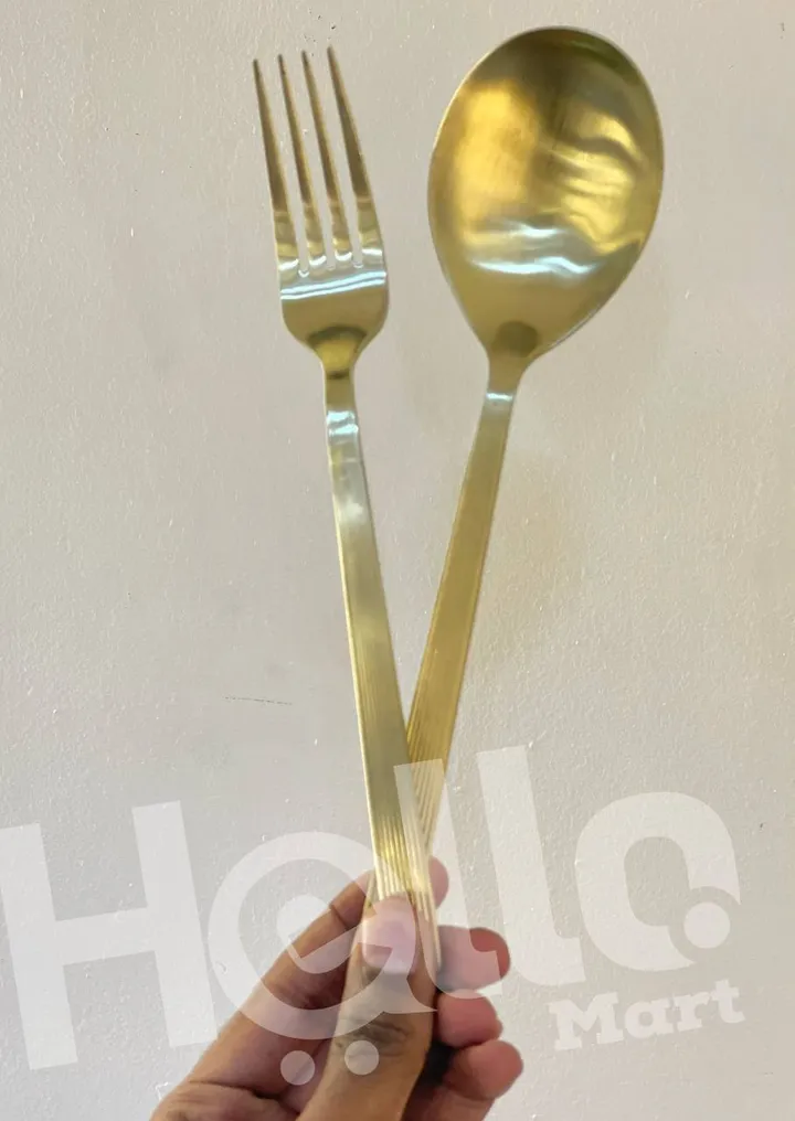 Golden Spoon and Fork Set – photo 3
