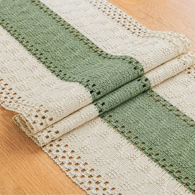 Cream Sage Crochet Table Runner – photo 5