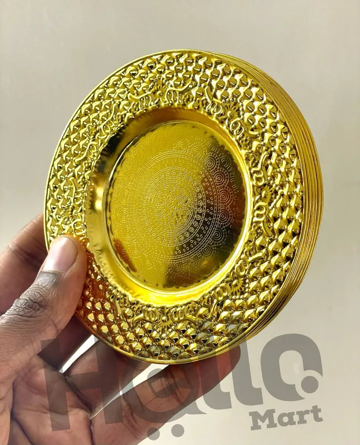 Golden Metal Coffee Cup Saucers – photo 3