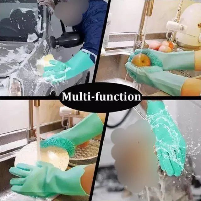 Magic Silicone Dish Washing Gloves – photo 4