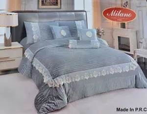 7 Pcs Comforter Set with Quilt, Bedsheet, Pillow Cases, Sham, and Cushion
