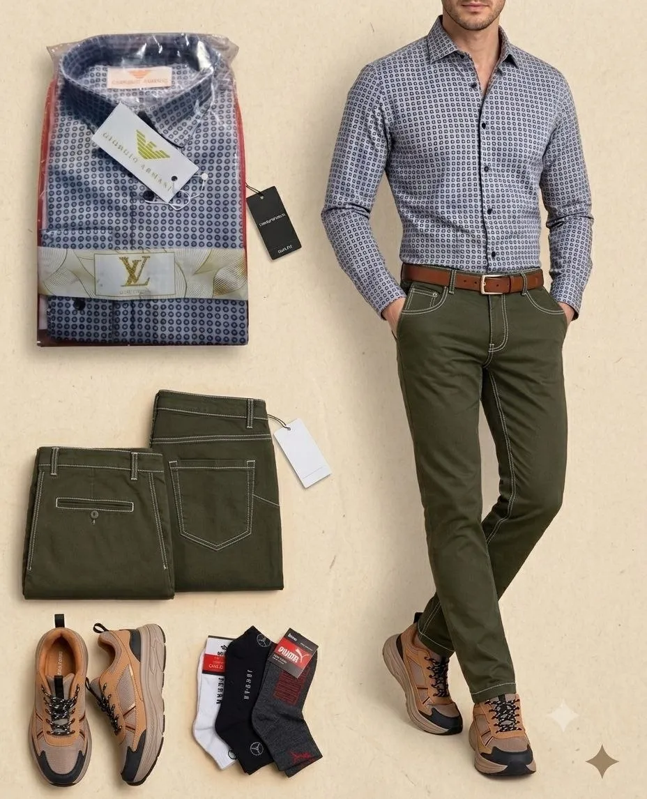 Turkish Men's Shirt Trousers Shoes Combo – photo 6
