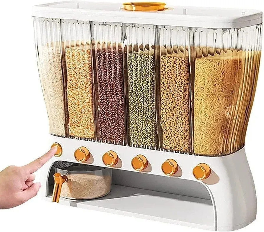 6-Grid Cereal Grain Dispenser Storage Box – photo 6