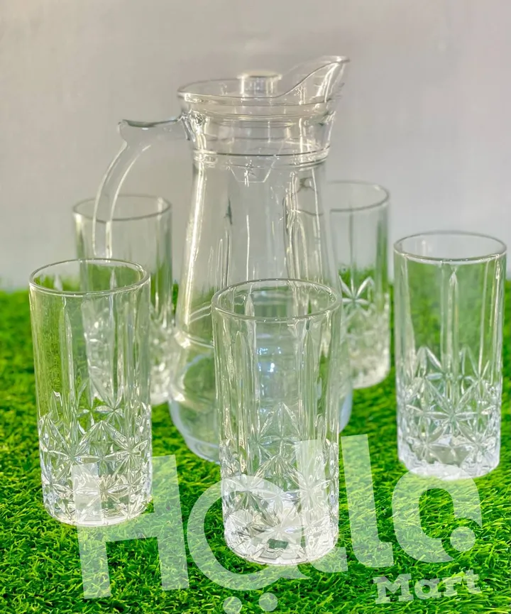 Glass Water Jug with 6 Glasses – photo 3
