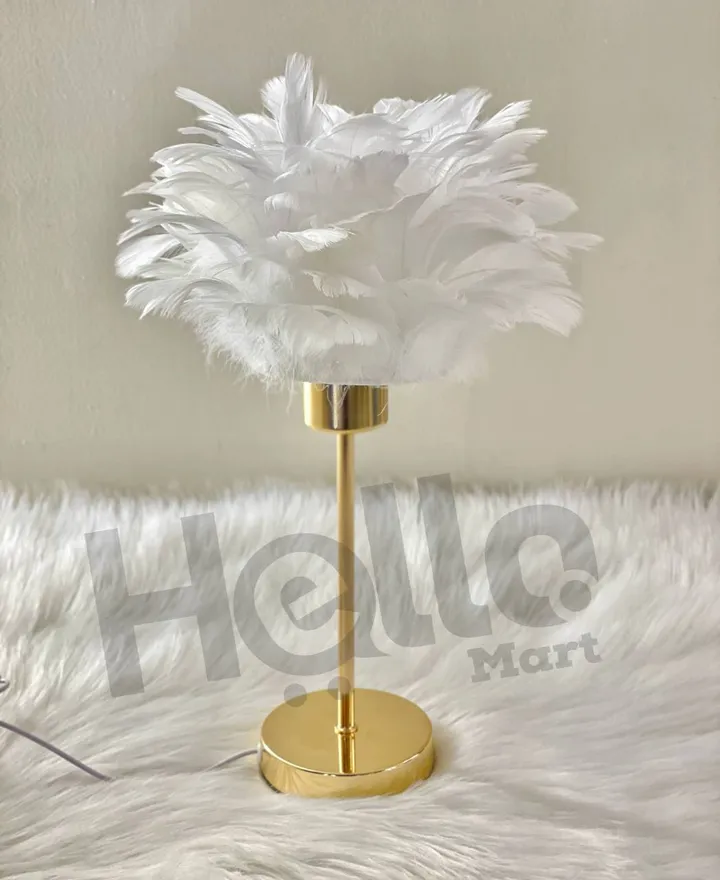 White Feather Side Table Lamp – photo 3