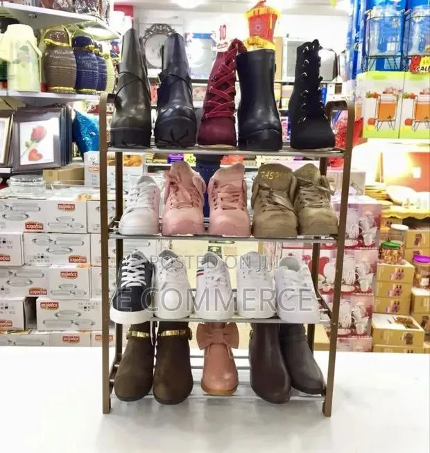 4-Layer Plastic Stainless Steel Shoe Rack – photo 3