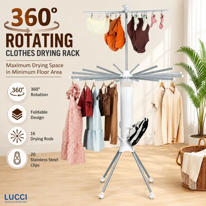 350° Rotating Clothes Drying Rack – photo 6