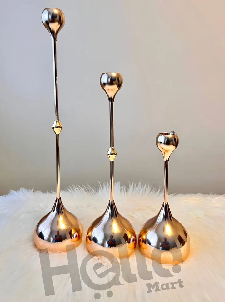 Rose Gold Candle Holder Set – photo 3