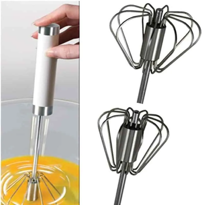 Stainless Steel Semi-Automatic Egg Whisk – photo 3