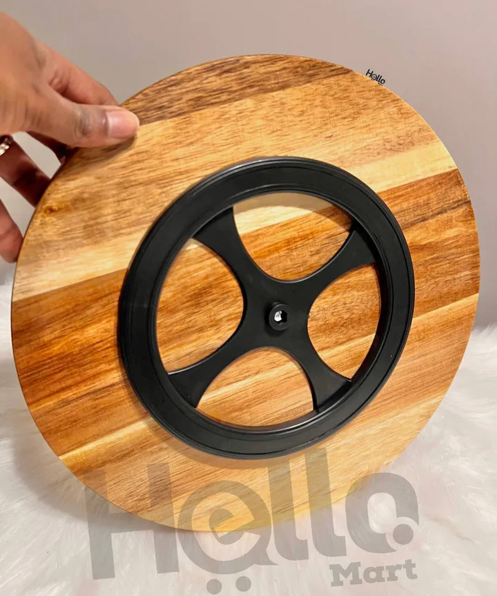 Rotating Wooden Cake Bread Serving Tray – photo 3