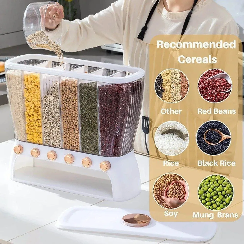 6-Grid Cereal Grain Dispenser Storage Box – photo 5