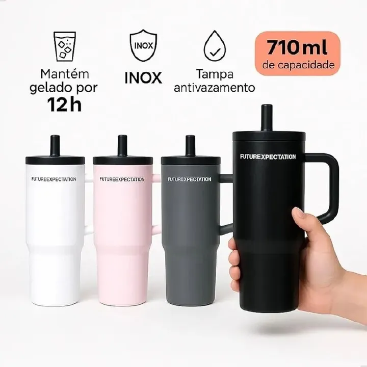 Double Layer Stainless Travel Tumbler with Straw – photo 4