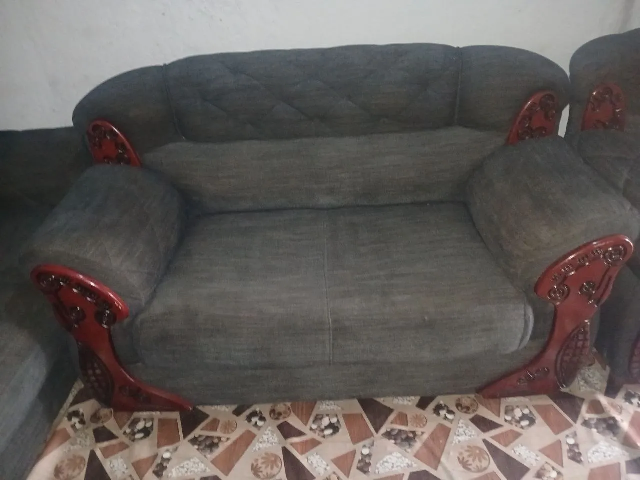 Modern Grey Fabric Sofa – photo 4
