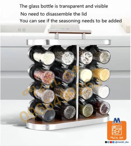 16 Set Spice Carousel Glass Jar Rack – photo 4
