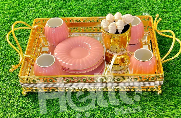Pink Gold Service Tray Set – photo 3