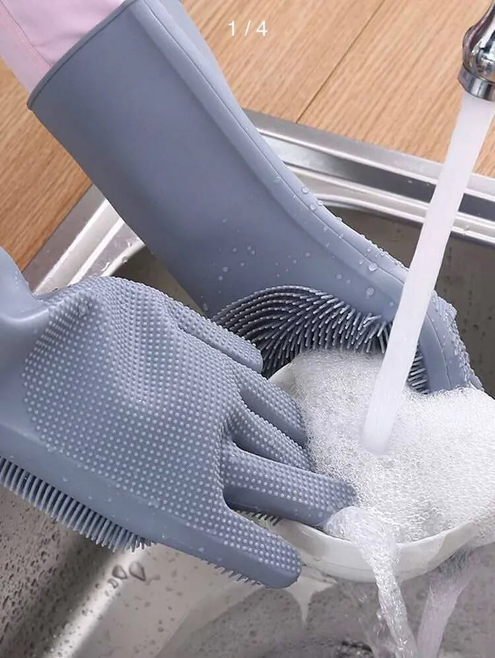 2pcs Silicone Dish Washing Gloves – photo 3