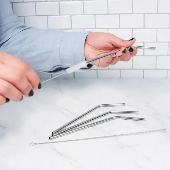 6pcs Reusable Stainless Straws with Brush – photo 4