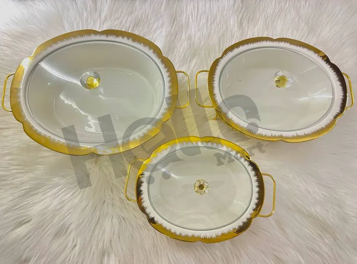 Gold 3-Piece Warming Food Serving Set – photo 3