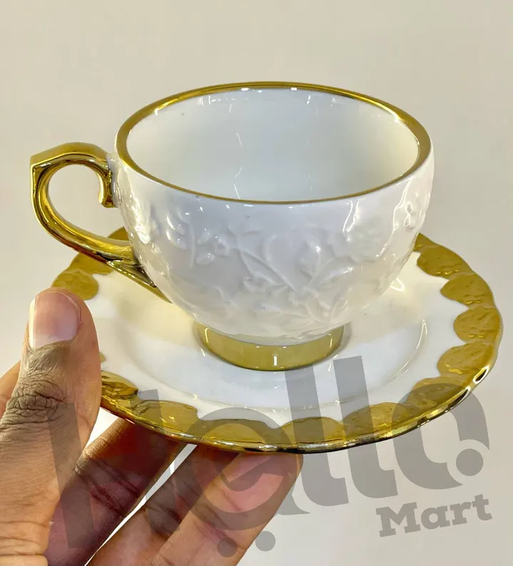Gold Rim Coffee Cups Set of 6 – photo 3