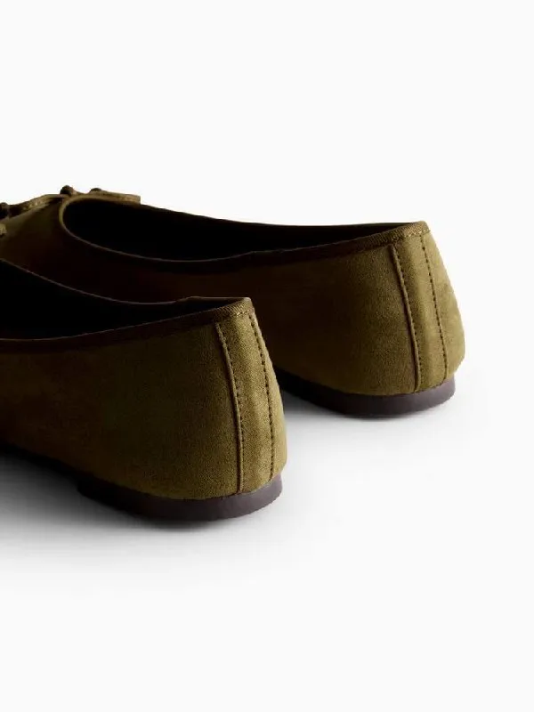 Primark Bow Ballerina Flat Army Green – photo 4