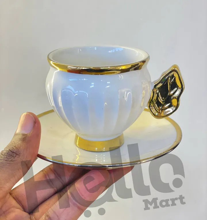 6-Piece White Gold Coffee Cup Set – photo 3
